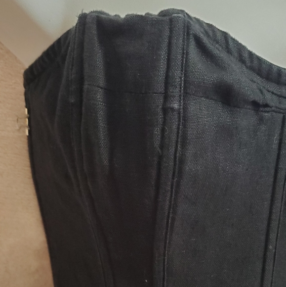 Tracy Feith for Target Structured Black Linen Blend LBD Strapless Dress Sz 6 - Picture 4 of 11